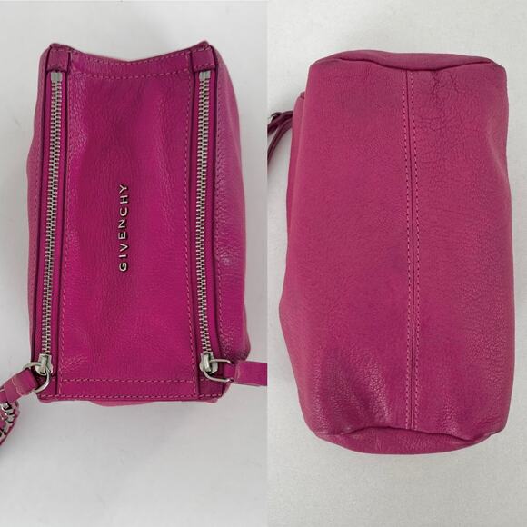 Givenchy Pandora Leather Wristlet Sugar Goatskin Fuchsia Hot Pink - Picture 8 of 15